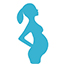 Small icon image of a pregnant woman